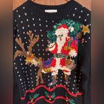 Casual Corner Pullover Christmas Holiday Sweater Size S‎ Black Photo 10