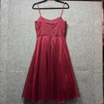 As You Wish Vintage 90s‎ As U Wish Party Dress Fit Flare Sleeveless Tulle Overlay Red Size 5 Photo 5
