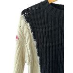 Central Park West  Black Ivory Pink Medium Knit Sweater Women's Size Small NEW Photo 3