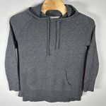 Athleta Cashmere Hoodie Sweater Womens Medium Charcoal Gray Knit Pocket Pullover Photo 0