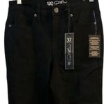 Diane Gilman DG2 by Women's Black Straight Jeans Size 6 Floral Embroidery Photo 2