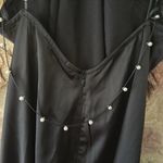Commense Hold My Pearls Open Back Satin Long Dress size XL Black Photo 5