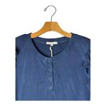 Z Supply  Dress Women Medium Blue Tie Dye Long Sleeve Ruffle Henley Maxi NWT‎ Photo 3