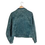 POL  Jacket Teal Size Medium Corduroy Trucker Raw Hem Pockets Short Oversized Photo 4