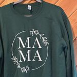 Mama floral graphic forest green pullover crewneck sweatshirt Size L Photo 1