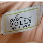 Oh Polly Pink Corset Dress Size 0 Sexy Pastel Pink V-Neck Satin Corset Midi Photo 7