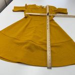 London Times  Dress Womens Size 4 Mustard Yellow Textured Fit Flare Short Sleeve Photo 9
