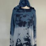 T Party Fashion T Party Navy Blue Tie Dye Waffle Knit Hooded Hoodie Sweater Photo 0