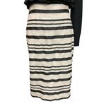 J.Crew  Women's Size 9 Double Striped‎ Pencil Skirt Black Cream Career Business Photo 4