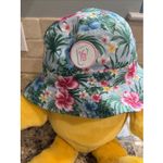 PUKKA Blue Hawaiian Tropical Palm Floral Flower Bucket Hat Accessory Adult S/M Photo 1