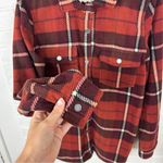 O'Neill O’Neill Orange Red Plaid Plush Fleece Shacket Size L Photo 6