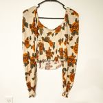 Urban Outfitters  Size Medium Floral Tie Front Old Soul Smocked Top Photo 5