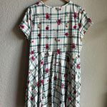 Forever 21 F21 White and Pink Floral Plaid Mini Skater Dress Photo 2