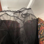 Jessica McClintock Stunning 80's Black Velvet and Brocade Tea Length Cocktail/Party/Holiday Dress Photo 8