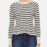 La Vie Rebecca Taylor Peplum Stripe Lambs Wool Sweater Photo 0