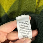 Merona  Y2K Knit Wool Blend Green Patterned Crew Neck Sweater Size Medium M Photo 4