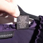 Impressions VTG Dark Purple Velvet Blouse 3/4 Sleeve Velour Top Dark Romantic 90s M Ruffle Photo 3