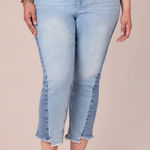 Democracy "Ab"solution Spliced Straight Leg Inside Step Frayed Hem Size 24W Photo 0