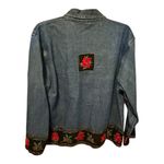 Vintage Life Style Denim Christmas Jacket Red Size M Photo 3
