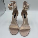 White House | Black Market WHBM Womens 6M Suede Strappy Stiletto Heels Ankle Strap Sandals Back Zip Formal Photo 2