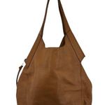 Sundance Leather Shoulder Bag Purse Zip Closure Lined Solid Casual Tan One Size Brown Photo 0