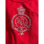 Lauren Ralph Lauren Dress Red Long Sleeve Rhinestone Embellished Crown Logo Size M Photo 2