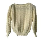 Jolie Vintage 60s Popcorn Knitwear Cream Sweater Medium Cottage Coquette Photo 1
