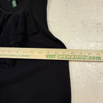 Ralph Lauren Lauren  Beaded Ruffle Knit Top - L Black Sleeveless Photo 3