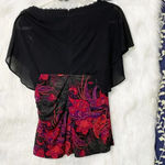 Karen Millen  Size US 6 100% Silk V-Neck Flutter Sleeves‎ Red Paisley Ruched Top Photo 6