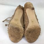 Dolce Vita Tan Faux Suede Cage Triangle Heel Sandals 7.5 Brown Photo 4