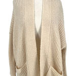 Dreamers Chunky Open Front Knit Cardigan Sweater Cream Size Medium Photo 0