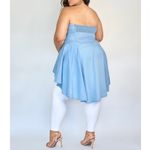 Fashion to figure  Chambray Katrina Off The Shoulder Hi-Lo Top Sz 0 (XL) Photo 1