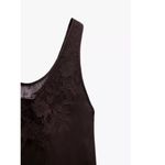 ZARA  Limited Edition Chocolate Brown Embroidered Camisole Size S Photo 3