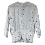 Fig & Flower Blouse Womens S White Embroidered Floral Peasant Boho Cottagecore Photo 5