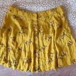 Forever 21 Yellow Flower Print Skirt Photo 0