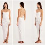 Rumer LouLou Maxi Dress White Linen NEW Size Medium $289 Wedding Beach Grad Prom Photo 1