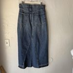 Gap Denim Skirt Womens 25 Petite Blue High Rise Front Slit Maxi Distressed Photo 5