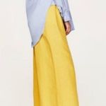 ZARA Yellow Linen Wide Leg Paper Bag Cropped Palazzo Pants sz XS Photo 3