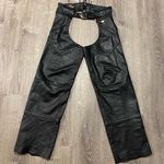 Harley Davidson Leather Belted Riding Chaps | Pants Black Photo 0