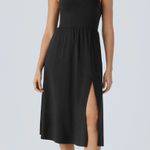 Halara Everyday Midi Soft Sleek Airy Stretch Breathable Casual Dress Black M Photo 0