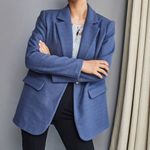 ✨HP✨Lapel Neck Split Back Blazer✨ Blue Size M Photo 4