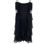 Y2K Black Babydoll Slip Dress Tiered Ruffle Black Size L Photo 9