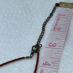 Boho festival red seed bead faux coral necklace. Red Photo 6