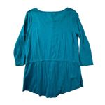 Ralph Lauren Lauren  Cotton Tunic Top‎ Size Lg Teal Long Sleeve Drawstring Waist Photo 4