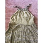 Moon River XS plaid check tiered ruffle midi dress yellow black Photo 8