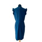 Tailored By Rebecca Taylor Stretch Modern V Neck Size 12 Blue Photo 9