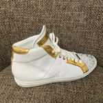 Alessandro‎ Dell'acqua Embelished High Top Sneakers in White & Gold EU 38 Size 7 Photo 4