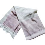 Pokoloko Peruvian Alpaca Blend Fringe Scarf Gray Pink White Fade Cozy Soft EUC Photo 2