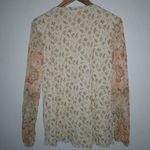 Assoluto M Boho All Over Floral Patchwork Long Sleeved Lined Top Orange Tan Size M Photo 5