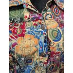 Vintage 90s Mirror Image Abstract Pop Art Jacket L Psychedelic Floral Canvas Size L Photo 1
